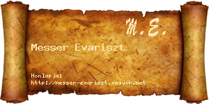 Messer Evariszt névjegykártya